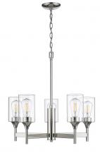 HOMEnhancements 70019 - Vivio- Tia 5-Light Chandelier- Polished Nickel Finish