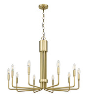 HOMEnhancements 70511 - Vivio Alph 10-Light Flat Bottom Chandelier - MG(E12)