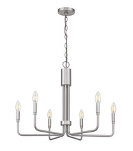 HOMEnhancements 70571 - Vivio Alph 6-Light Flat Bottom Chandelier - NK(E12)