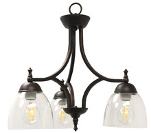 HOMEnhancements 19226 - Dallas 3-Light Down Chandelier/Nook-NK