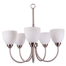 HOMEnhancements 15396 - Laredo 5-Light Chandelier - NK White Glass