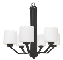 HOMEnhancements 19665 - Paris 6-Light Chandelier - MB White Cylinder Glass