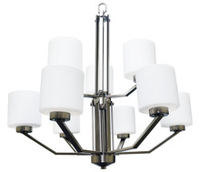 HOMEnhancements 18521 - Paris 9-Light Chandelier - NK White Cylinder Glass