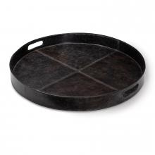 Regina Andrew 20-1582BLK - Regina Andrew Derby Round Leather Tray (Black)