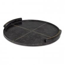 Regina Andrew 20-1610BLK - Regina Andrew Forte Leather Tray Round (Black)