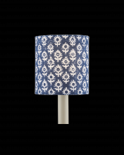 Currey 0900-0004 - Block Print Navy Drum Chandelier Shade